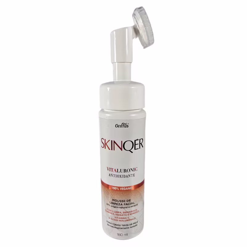 Griffus SKINQÉR Mousse de Limpeza Facial Antioxidade Vitaluronic 100% Vegano 180ml