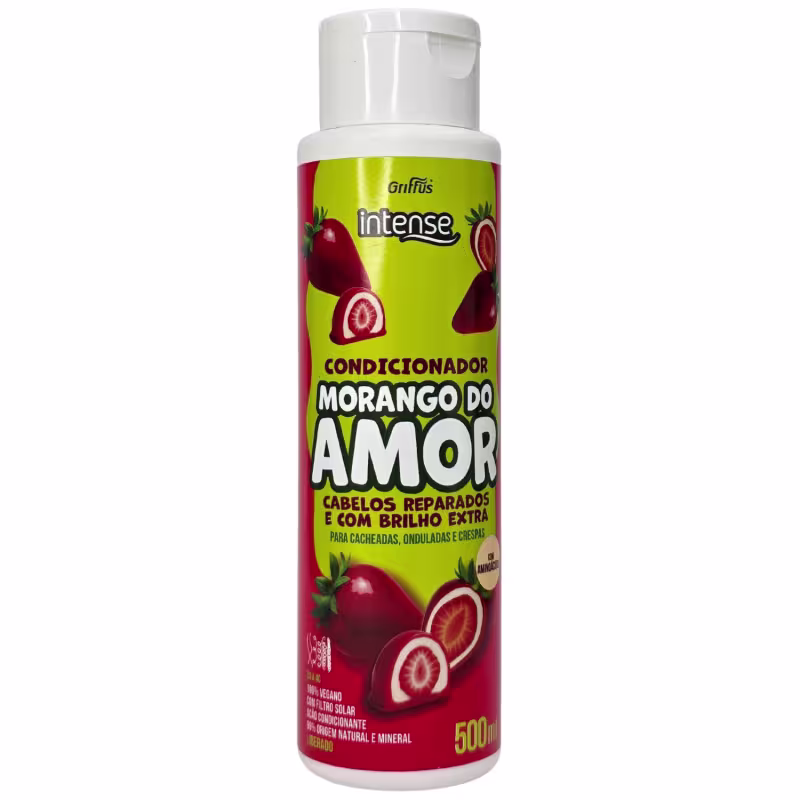 Griffus Intense Condicionador Para Cachados, Ondulados e Crespas Morango do Amor 500ml