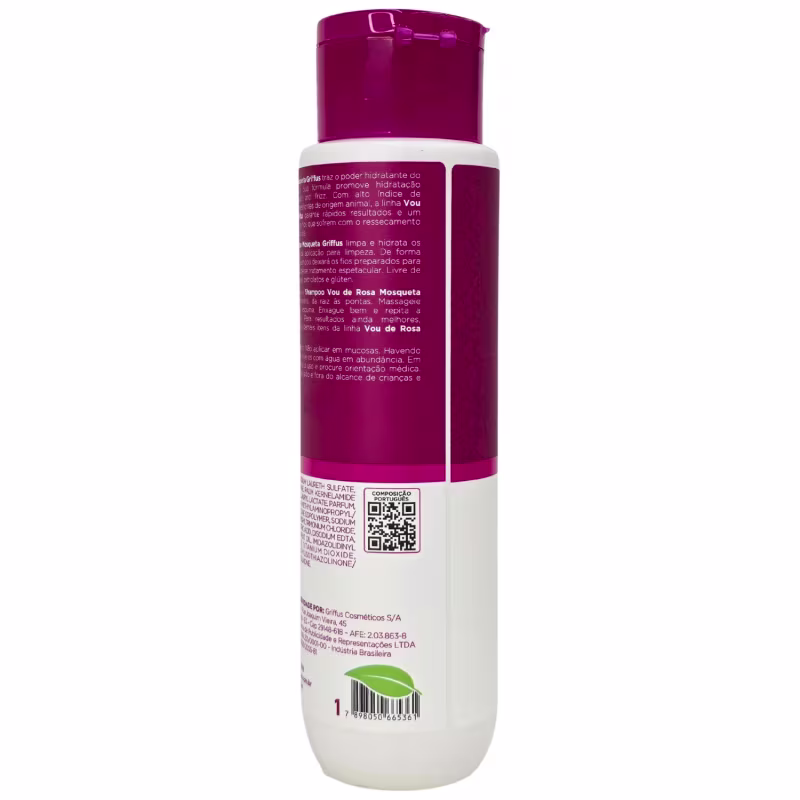 Griffus Vou de Rosa Mosqueta Shampoo Hidratação Intensa Vegano 420ml