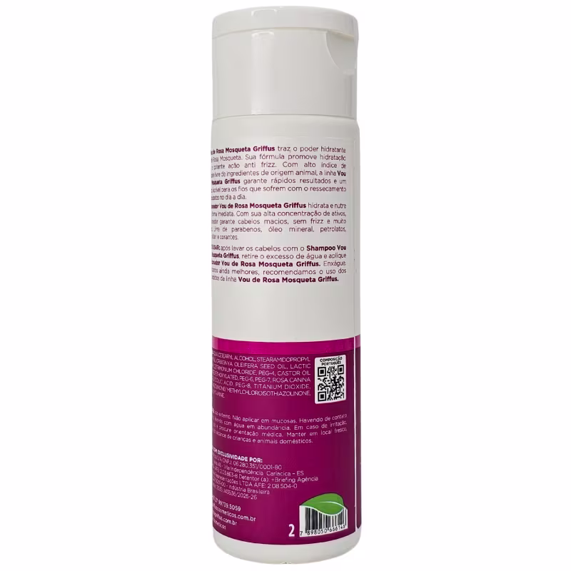 Griffus Vou de Rosa Mosqueta Condicionador Hidratação Intensa Vegano 220ml