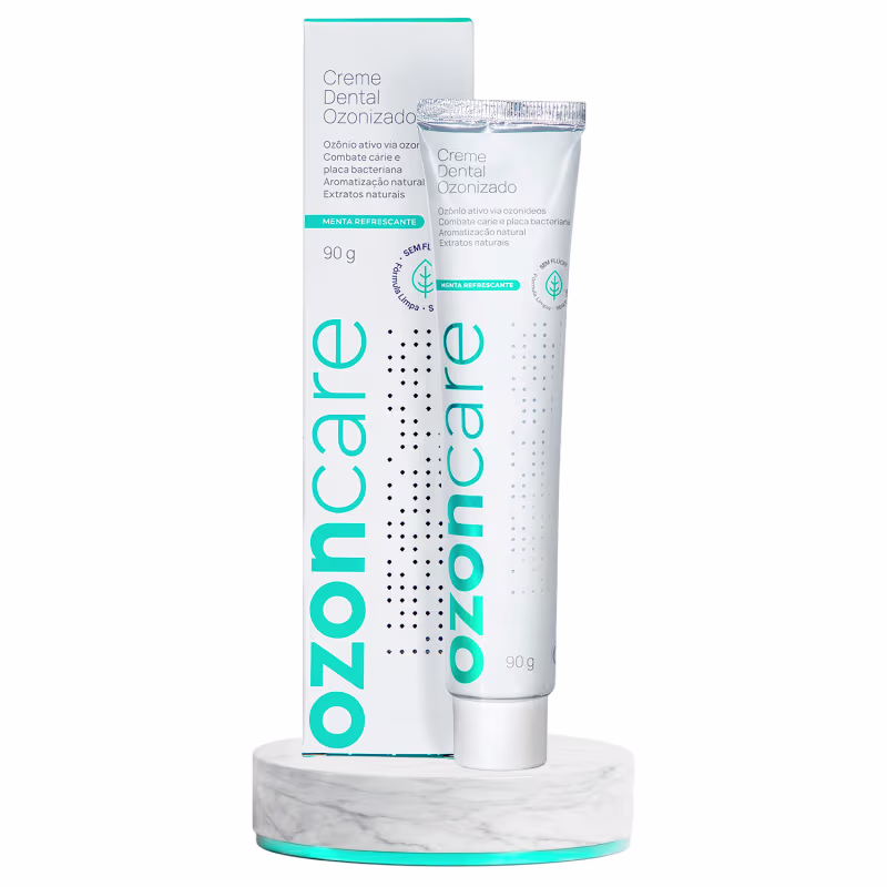 Creme Dental Ozonizado Ozoncare 90g Sem Flúor, Vegano e Refrescante Gengivas Sensíveis