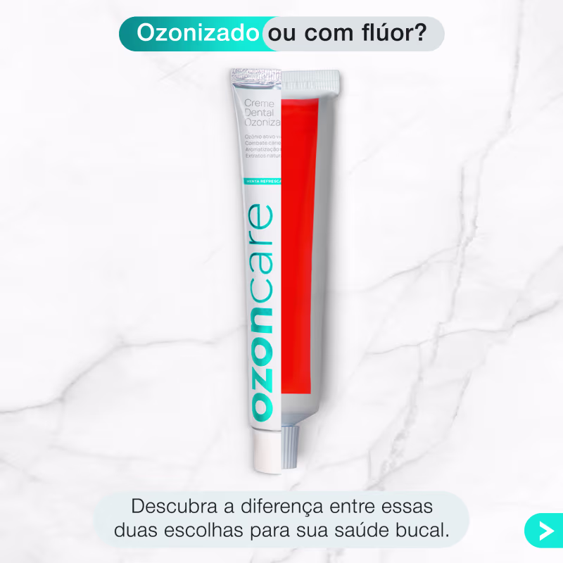 Creme Dental Ozonizado Ozoncare 90g Sem Flúor, Vegano e Refrescante Gengivas Sensíveis