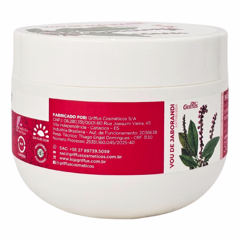 Griffus Vou De Jaborandi Máscara Antiqueda Vegano 300g