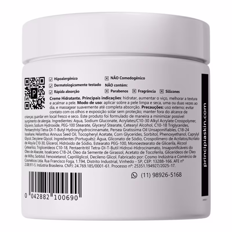 Principia Kit Hidratação Dupla Creme Hidratante Corporal CH-02 + Creme Hidratante Facial CH-01