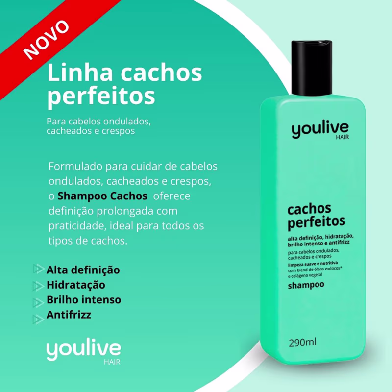 Shampoo Cachos Perfeitos - Youlive Hair 290ml