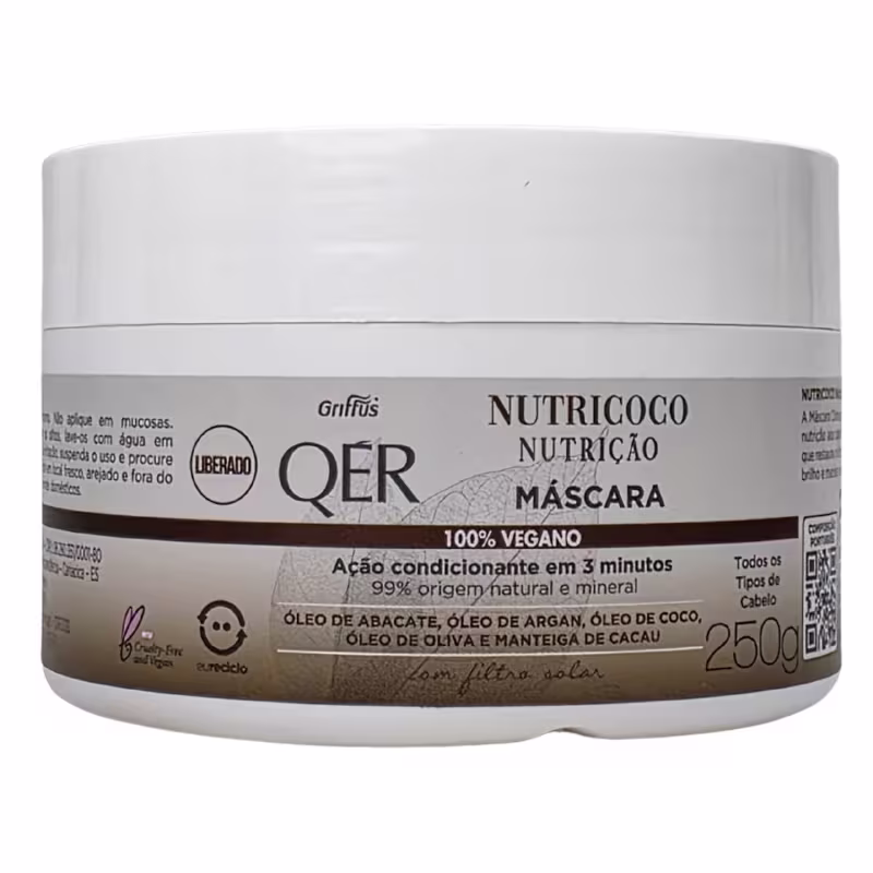 Griffus QÉR Máscara Capilar Nutrição Nutricoco Vegano 250g