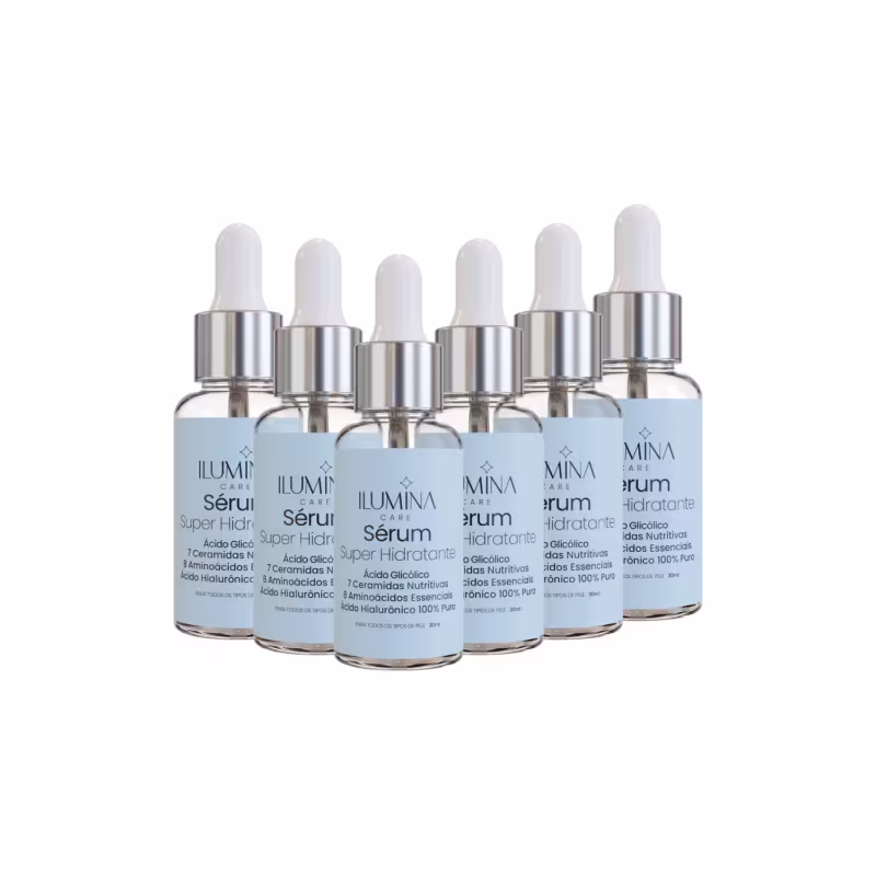 Kit 6 Sérum Super Hidratante Anti Envelhecimento 30ml Ilumina Care