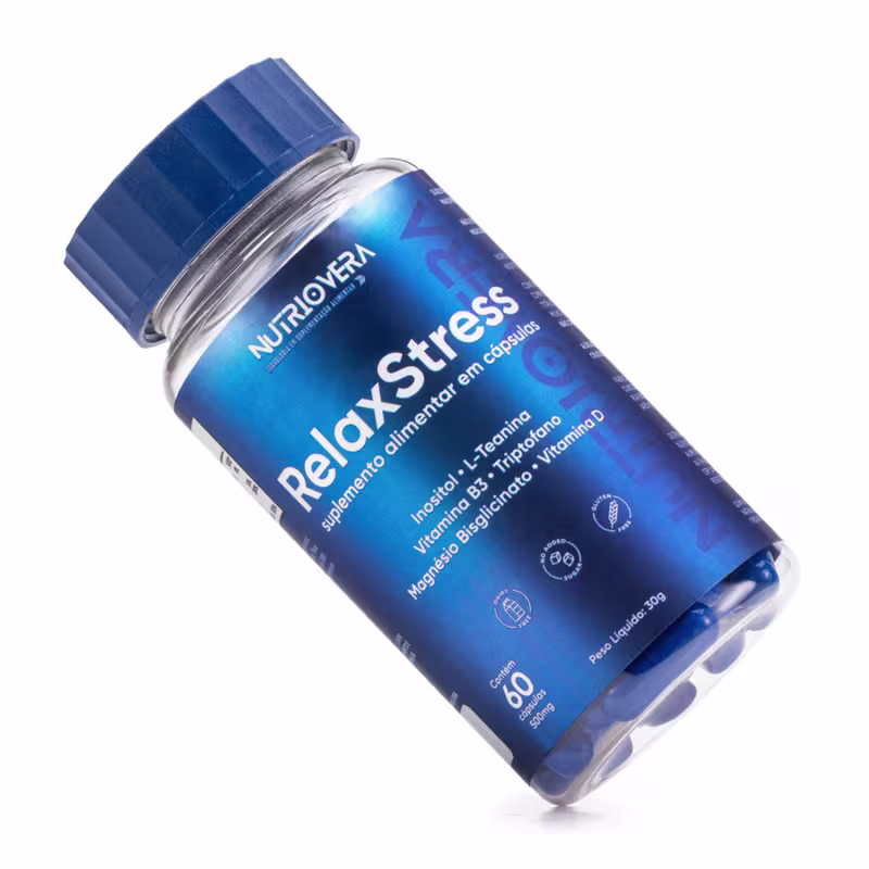  Kit 3 RelaxStress Suplemento Regulador de Humor Ansiedade e Sono