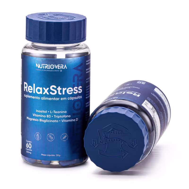  Kit 3 RelaxStress Suplemento Regulador de Humor Ansiedade e Sono
