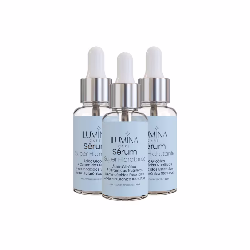 Kit 3 Sérum Super Hidratante Anti Envelhecimento 30ml Ilumina Care