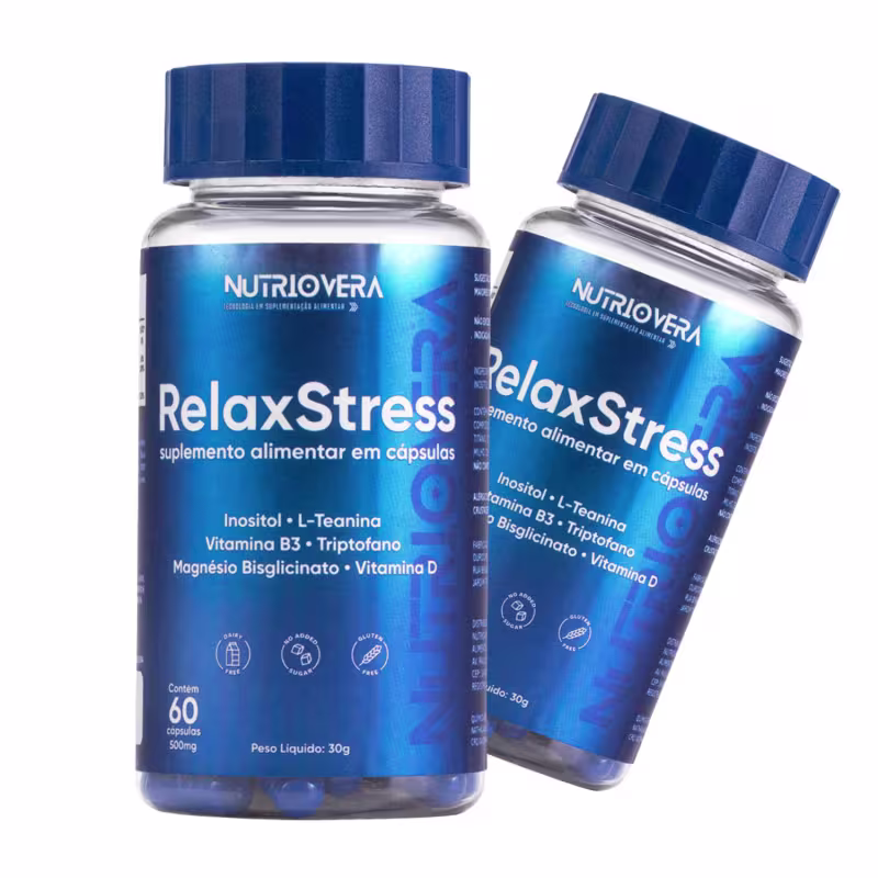 Kit 2 RelaxStress Suplemento Regulador de Humor Ansiedade e Sono