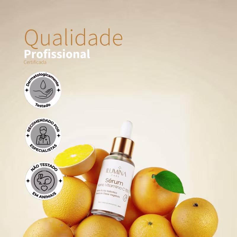 Kit 4 Sérum Renovador Nano Vitamina C 15% 30ml Ilumina Care