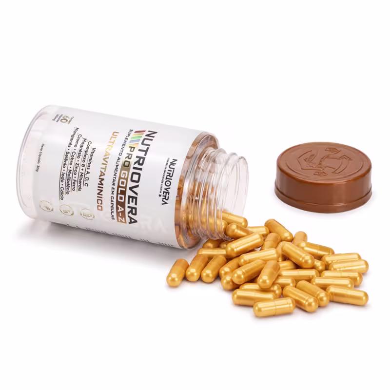 Kit 3 Suplemento Ultravitaminico Pro Gold A-Z Vitaminas A, C, D e complexo B, Zinco, Magnésio, Ferro e Cálcio.