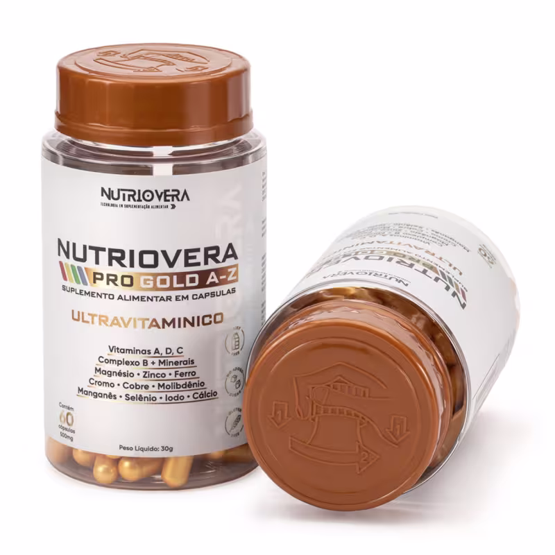 Kit 3 Suplemento Ultravitaminico Pro Gold A-Z Vitaminas A, C, D e complexo B, Zinco, Magnésio, Ferro e Cálcio.
