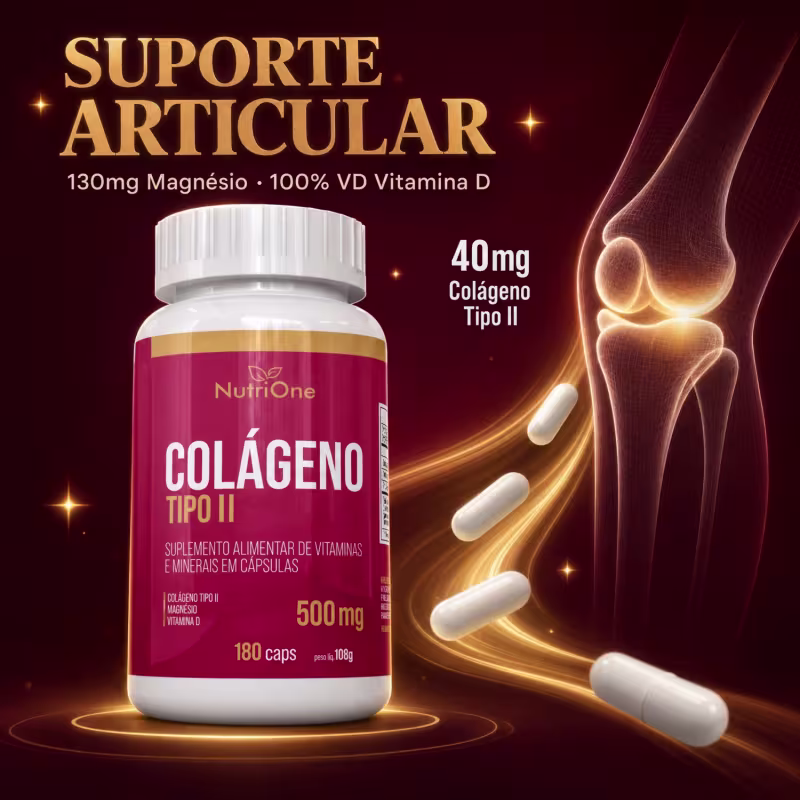 Colágeno Tipo 2 180 Cáps + Vitamina D e Magnésio - Nutrione