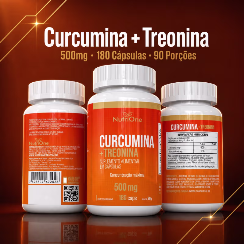 Curcumina 95% (Cúrcuma Longa) 180 Caps 500mg - Nutrione