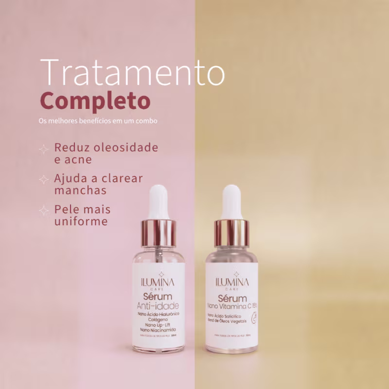 Kit Sérum Anti-Idade + Sérum Noturno Renovador 30ml Ilumina Care