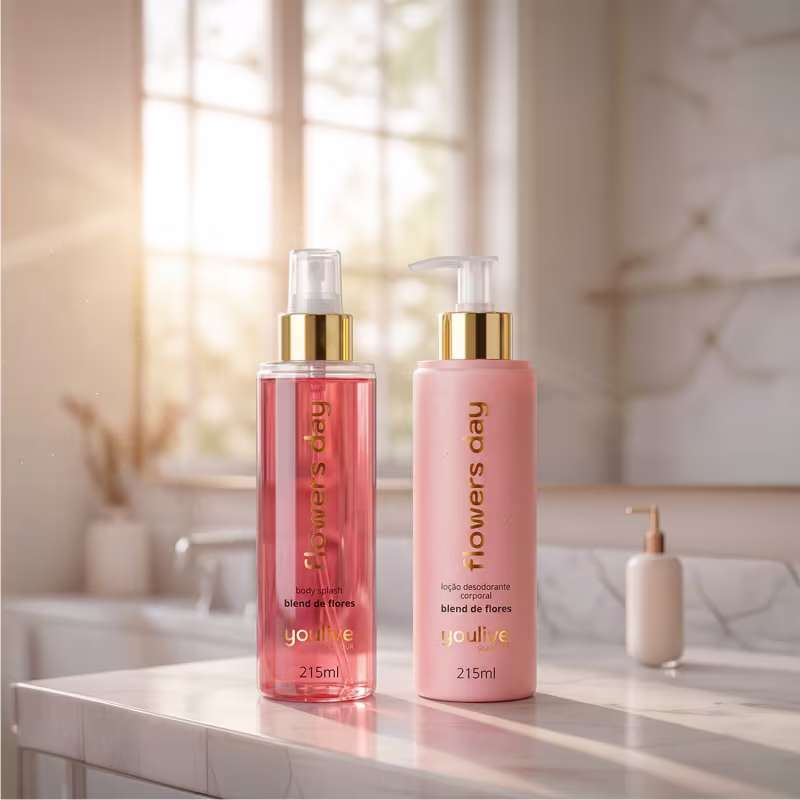 Kit Flowers Day Youlive  Body Splash e Loção Desodorante Corporal