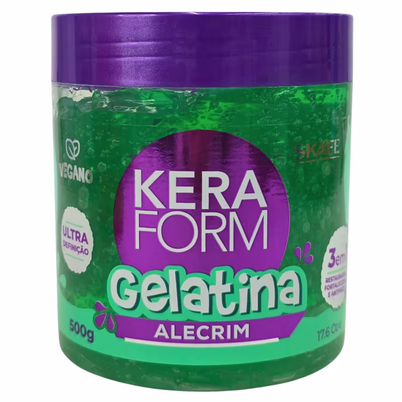 Skafe Keraform Gelatina Capilar Alecrim 3 em 1 Restaurador, Fortalecedor e Antifrizz Vegano 500g