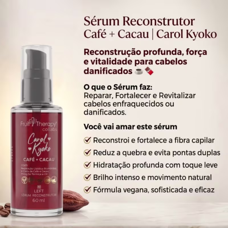 Sérum Reconstrutor Café + Cacau Carol Kyoko 60ml
