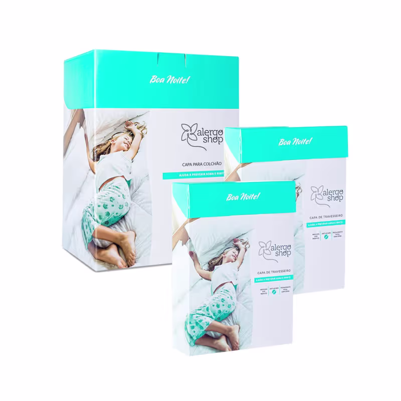 Kit Super Soft- Capa Antiácaro Solteiro e Capa de Travesseiro Solteiro Padrão 21cm - 3 Itens