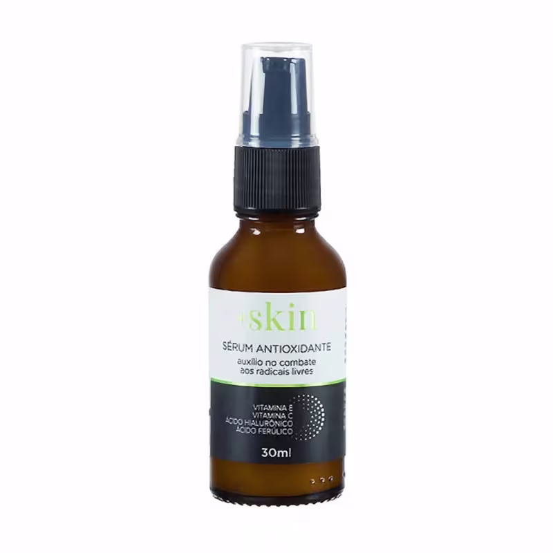 Sérum Facial Antioxidante 30ml - +Skin | Vitamina E, Vitamina C, Ácido Hialurônico e Ácido Ferúlico