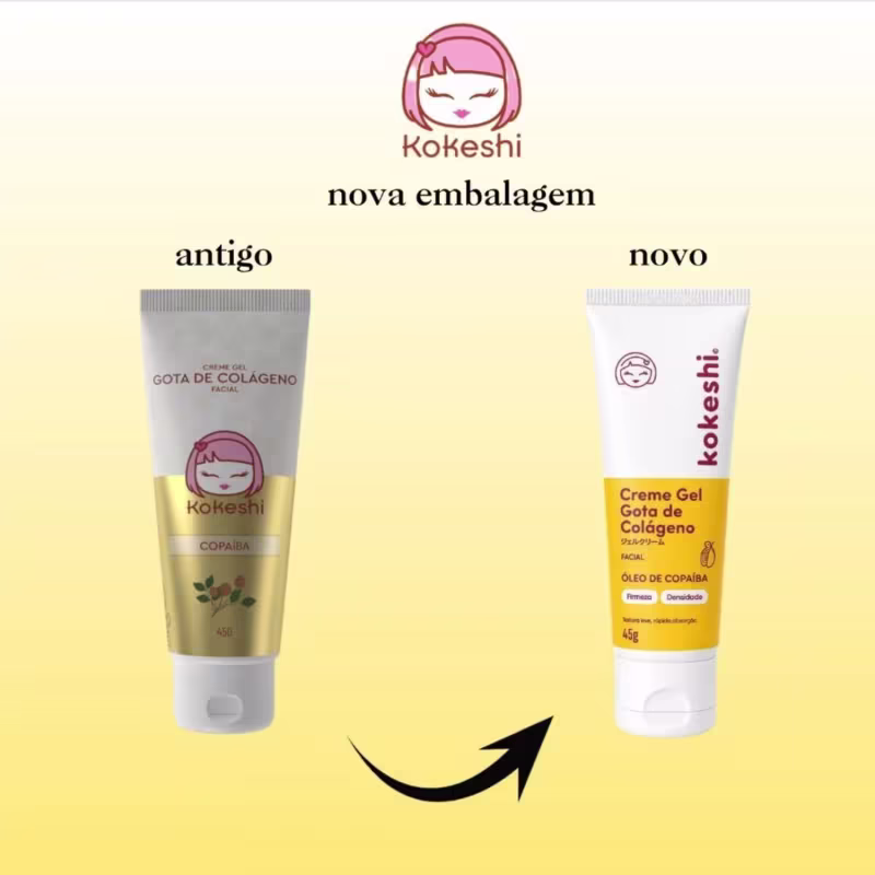 Kit Kokeshi Pele de Porcelana + Creme Gel Gota De Colágeno