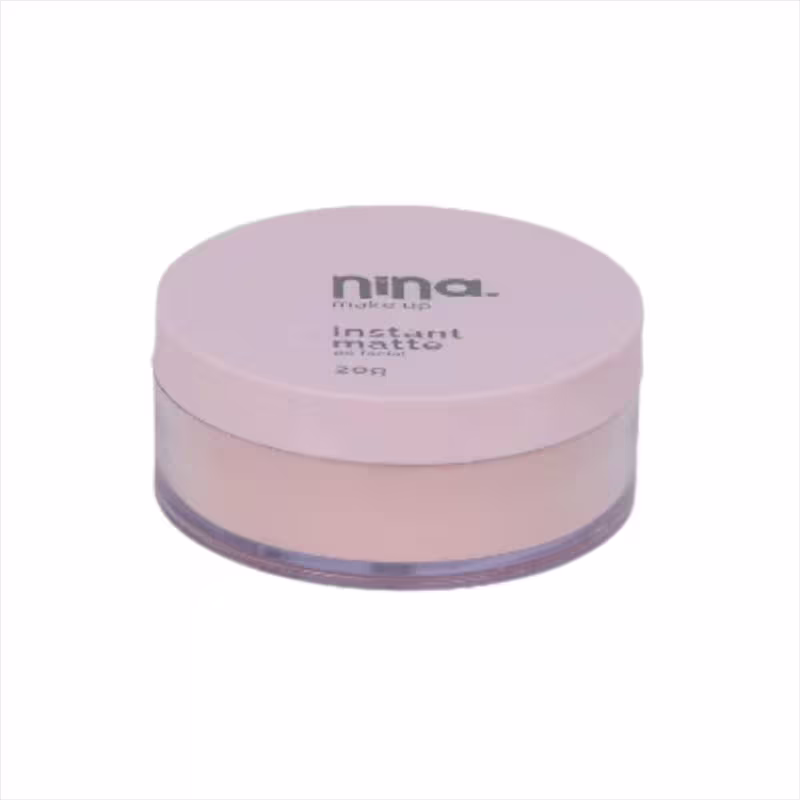 Kit Nina Makeup Base Líquida Basic+Pó Solto Instant Cor 1