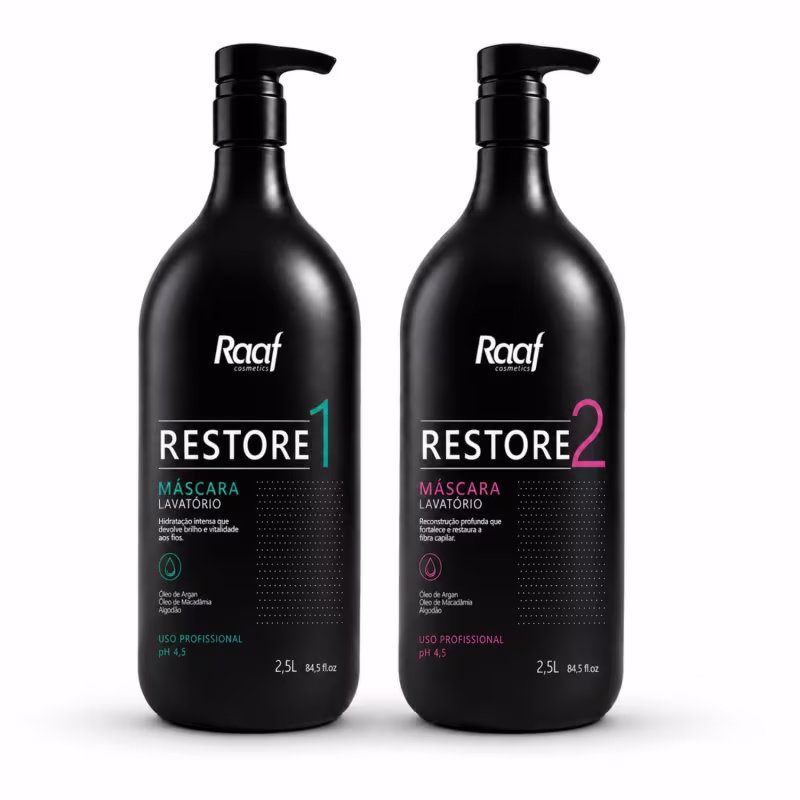 Kit Lavatório Profissional Shampoo e Máscara Restore Raaf Cosmetics - 2,5L