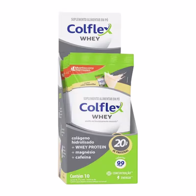 Colflex Whey Protein Sabor Baunilha Mantecorp 10 Sachês