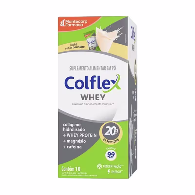 Colflex Whey Protein Sabor Baunilha Mantecorp 10 Sachês