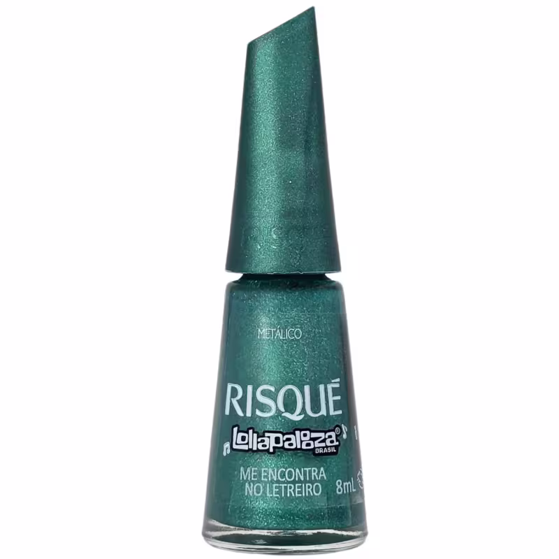 Risque Lollapaloza Brasil Esmalte Metálico Me Encontra no Letreiro 8ml
