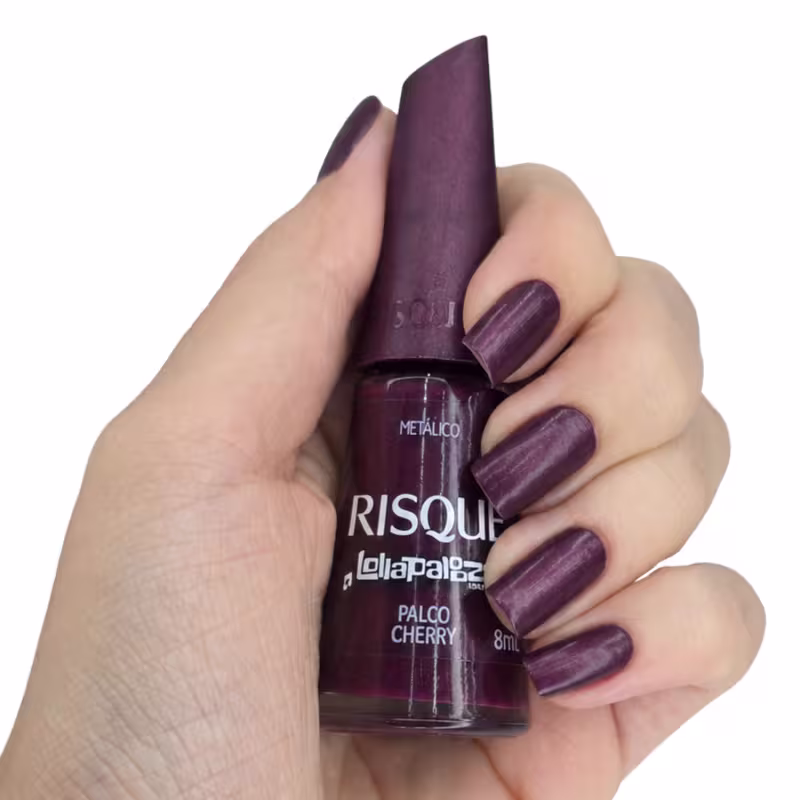 Risque Lollapaloza Brasil Esmalte Metálico Palco Cherry 8ml