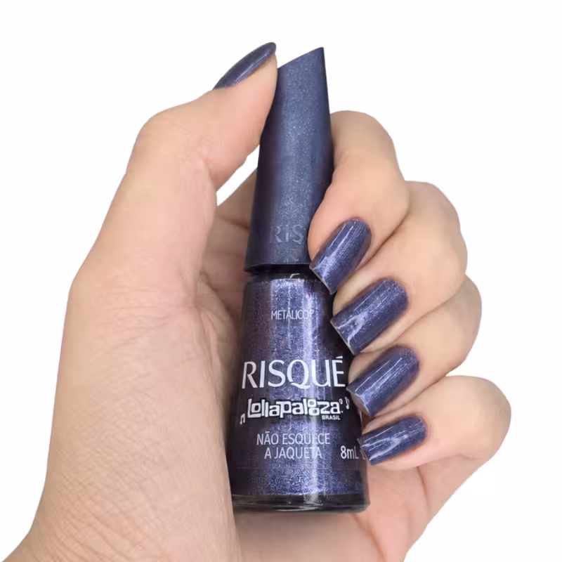 Risque Lollapaloza Brasil Esmalte Metálico Não Esquece a Jaqueta 8ml