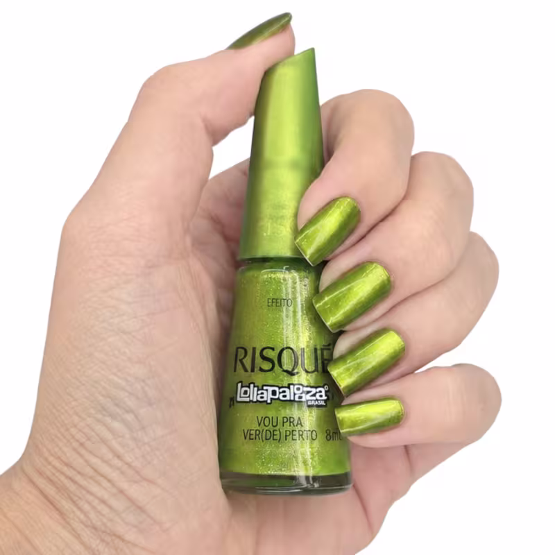 Risque Lollapaloza Brasil Esmalte Efeito Vou Pra Ver(de) Perto 8ml