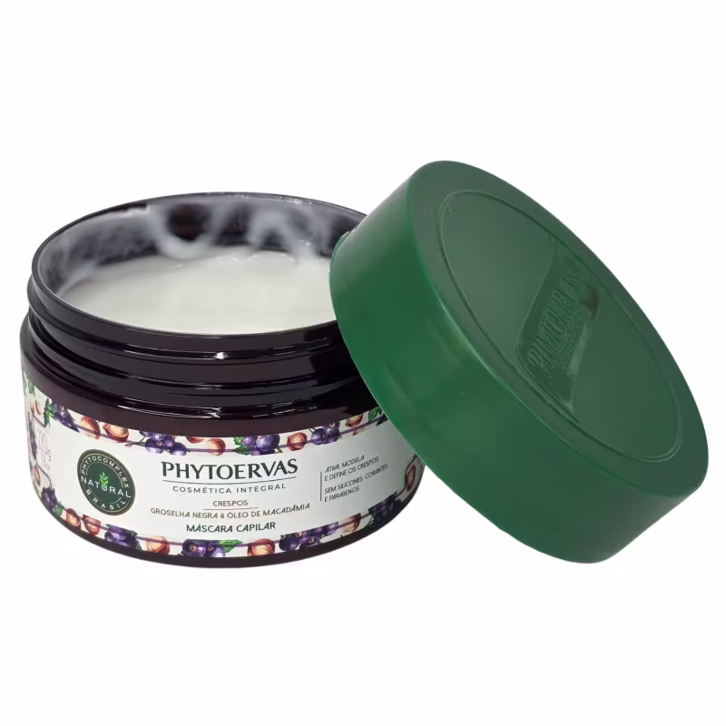 Phytoervas Máscara Capilar Crespos Groselha Negra e Óleo de Macadâmia 220g