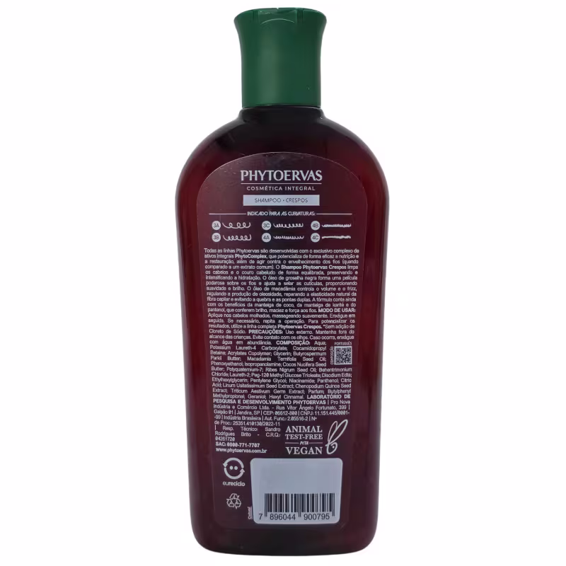 Phytoervas Crespos Groselha Shampoo Negra & Óleo de Macadâmia 250ml