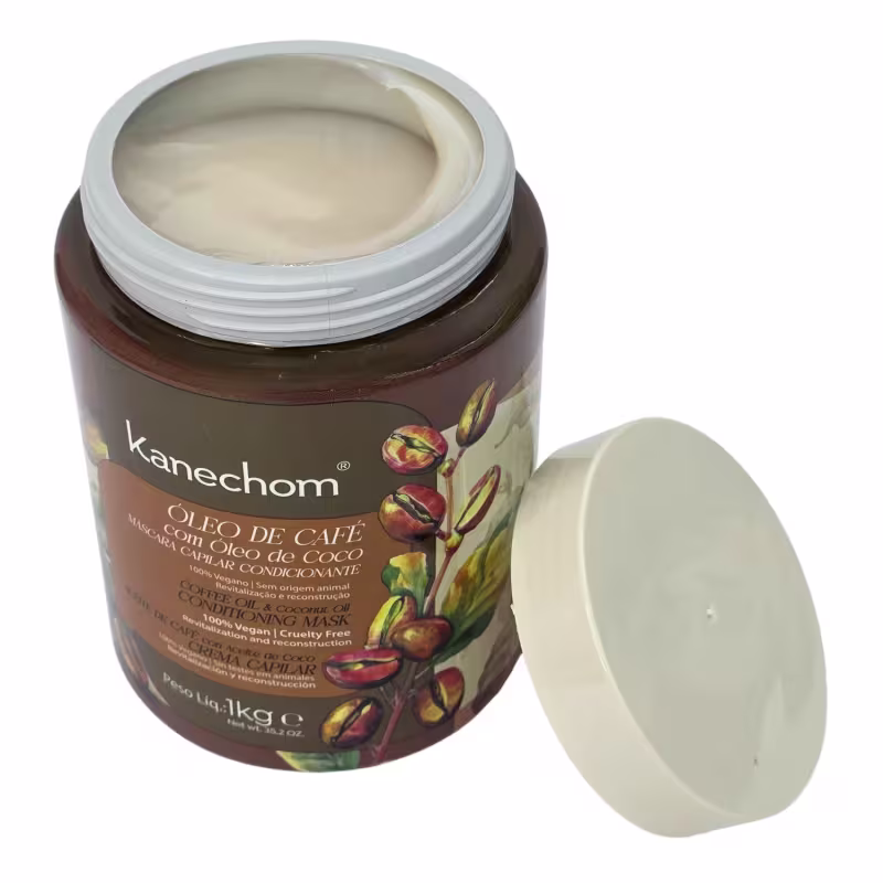 Kanechom Revitalização e Reconstrução Máscara Capilar Óleo de Café com Óleo de Coco Vegano 1kg