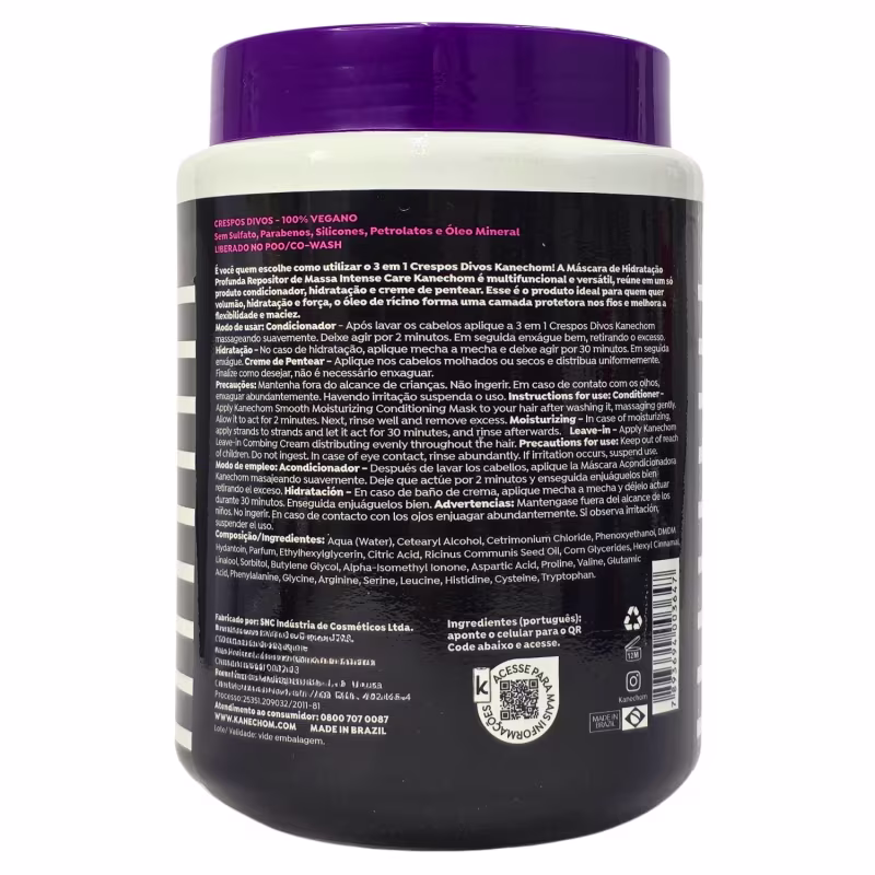 Kanechom Crespos Divos Tratamento Capilar 3 em 1 Vegano 1kg