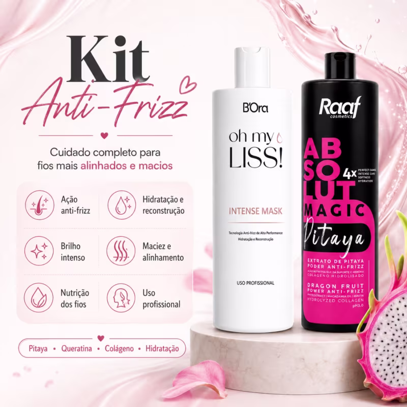 Kit Máscara Progressiva Pitaya Raaf + Oh My Liss B'Ora 1L