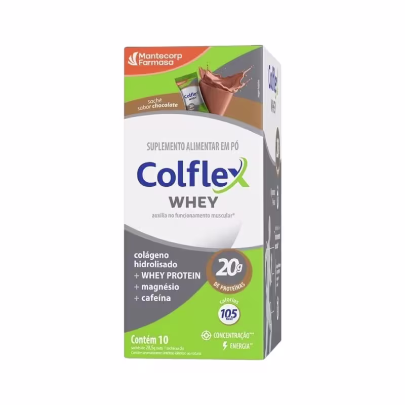 Colflex Whey Protein Sabor Chocolate 10 Sachês