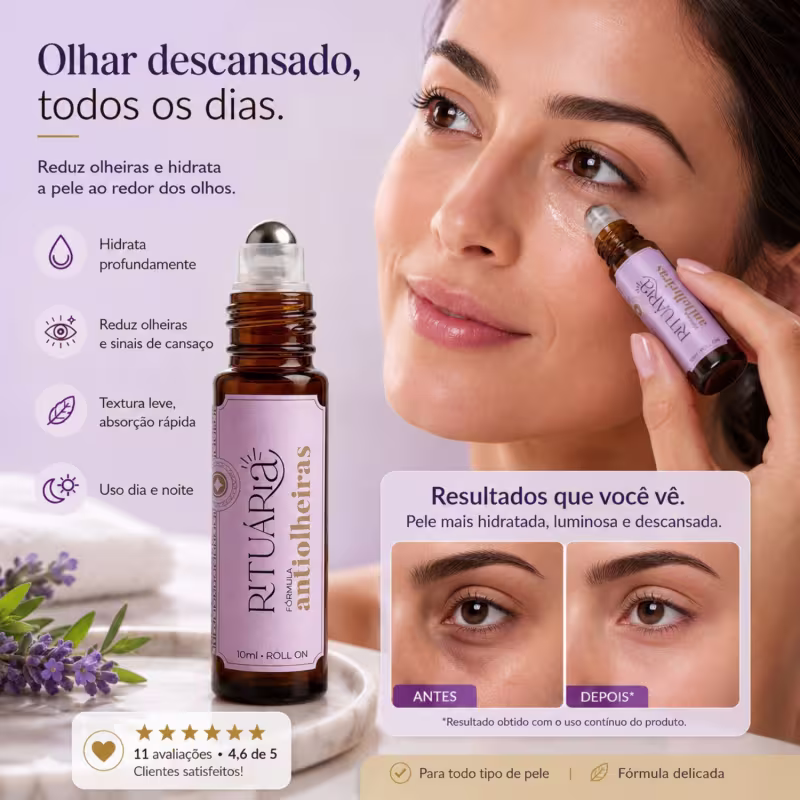 Antiolheiras Roll On 10ml Reduz Olheiras e Inchaço dos Olhos
