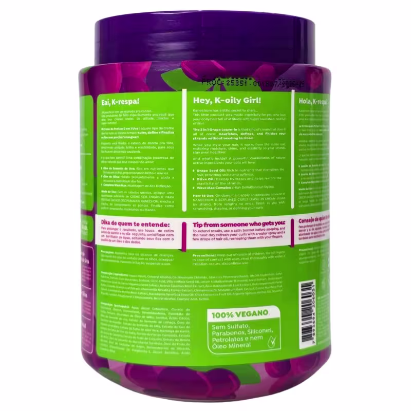 Kanechom Meus Crespos Tratamento 2 em 1 Nutrição Uva Vegano 1kg