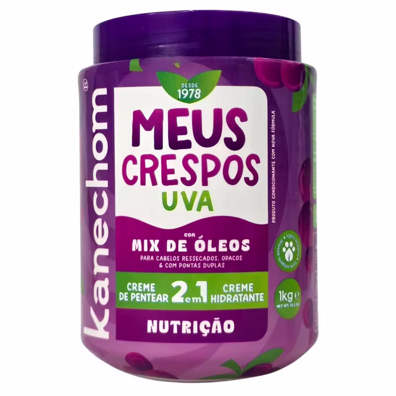 Kanechom Meus Crespos Tratamento 2 em 1 Nutrição Uva Vegano 1kg