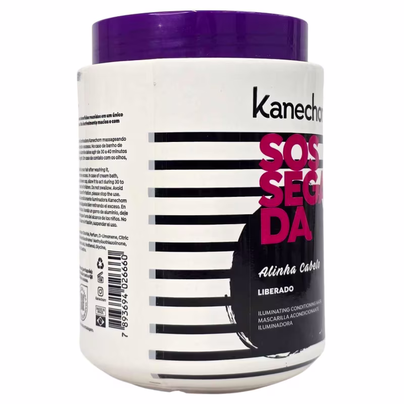 Kanechom Sossegada Máscara Capilar Iluminadora Alinha Cabelo Vegano 1kg