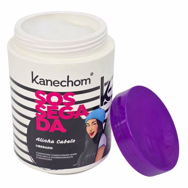 Kanechom Sossegada Máscara Capilar Iluminadora Alinha Cabelo Vegano 1kg