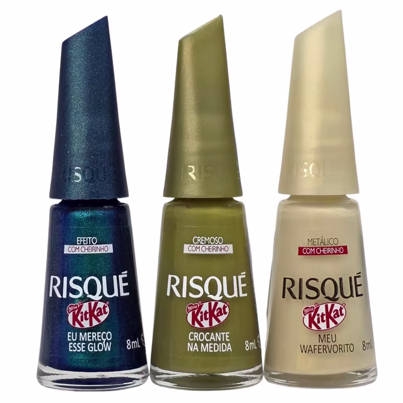 Kit Risque Kit Kat Esmalte Coleção Completa 9 Cores