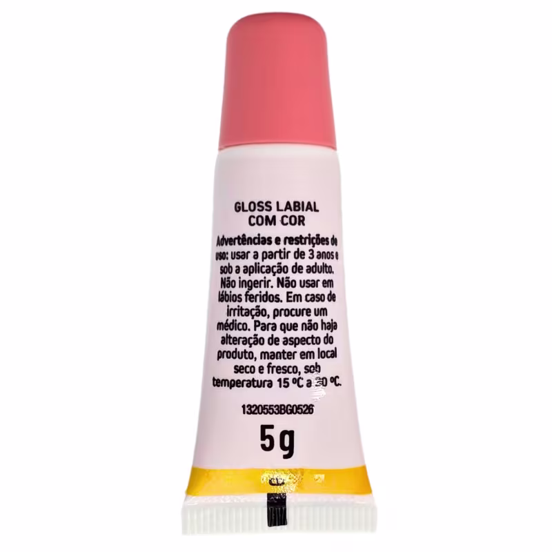 Carmed Gloss Labial Pêssego Tchurma Com Cor 5g