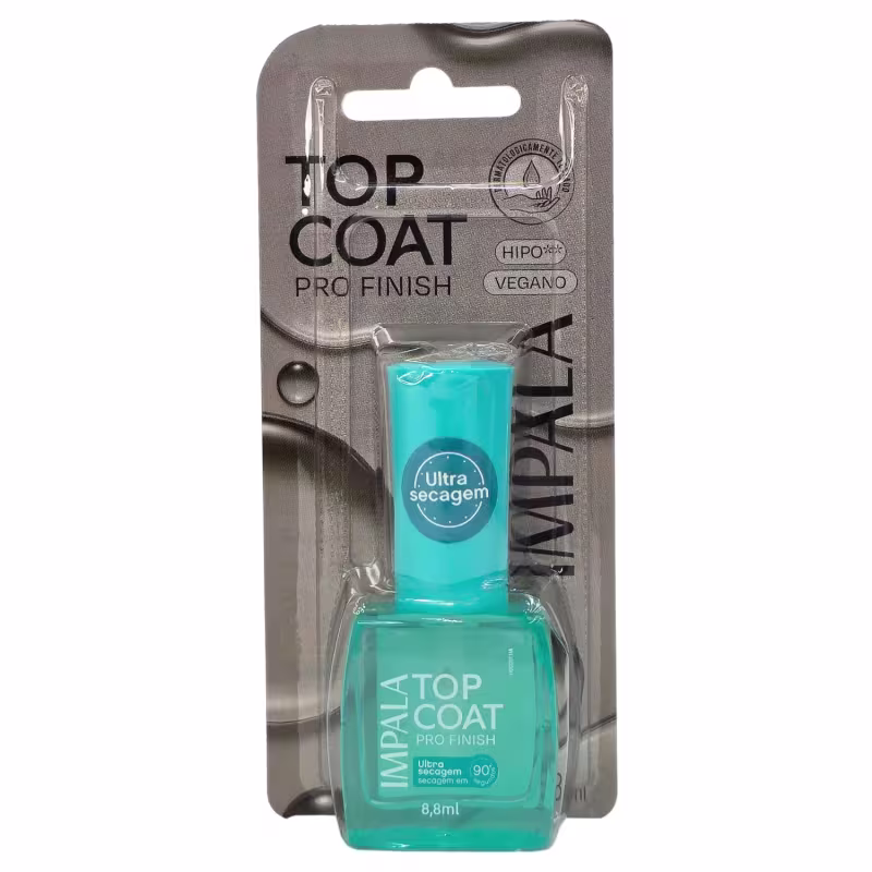 Impala Pro Finish Top Coat Ultra Secagem em 90 segundos Blister 8,8ml