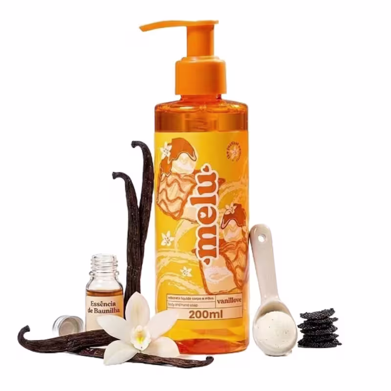 Sabonete Líquido Corpo e Mãos Vanillove Melu 200ml
